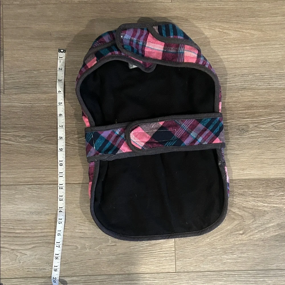 Cozy Plaid‎ Dog Jacket in Pink and Blue Size L